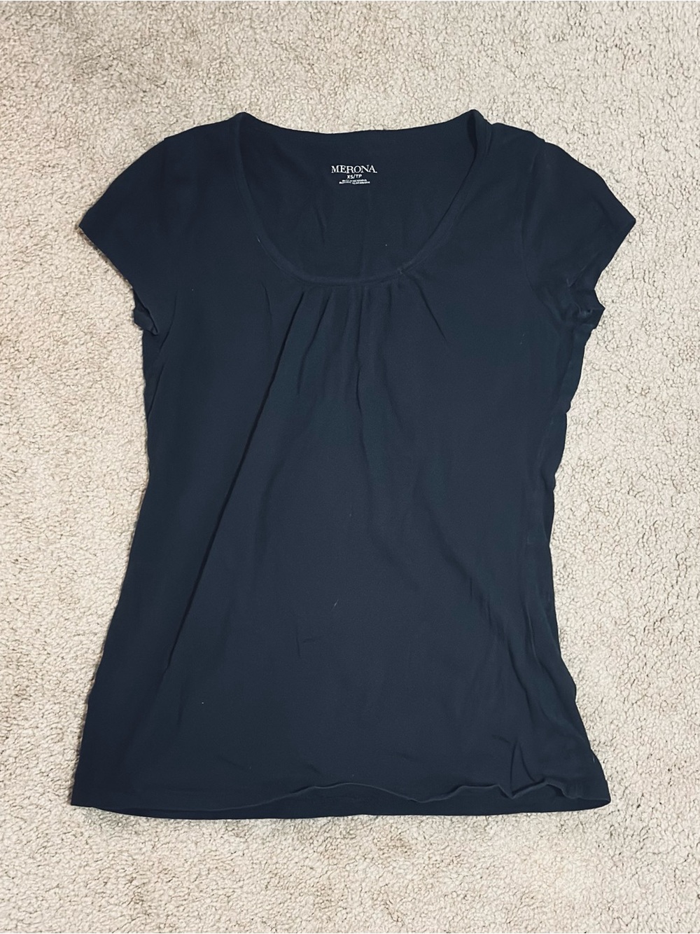 Merona Black Short Sleeve Scoop Neck Top SIZE XS